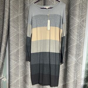 Lovestitch Gray and Tan Knit Dress